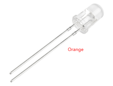 LED convencional 3 mm laranja com perna de 28 mm e lente water clear - Imagem 1