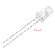 LED convencional 3 mm roxo, lente transparente (water clear), pernas 28 mm - Thumb - 1