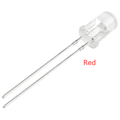 LED vermelho 3 mm, pernas de 18 mm, lente transparente