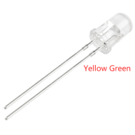 LED 3 mm Water Clear amarelo-verde com perna de 18 mm
