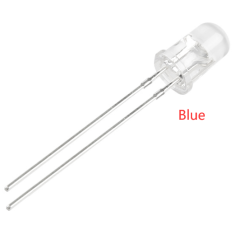 LED 3 mm azul Water Clear com perna de 18 mm