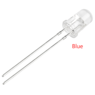 LED 3 mm azul Water Clear com perna de 18 mm