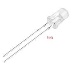 LED 3 mm rosa water clear, perna 18 mm