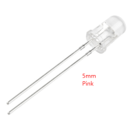 LED convencional 5 mm rosa water clear com perna de 28 mm