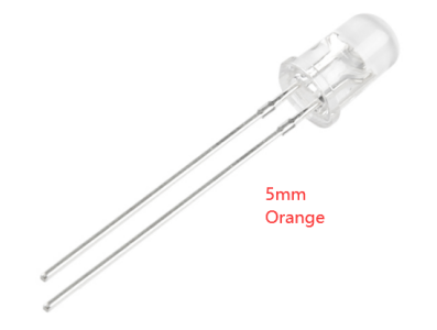 LED 5 mm laranja transparente (water clear), pino 28 mm, 5000 mcd - Imagem 1