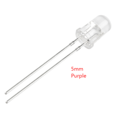 LED 5 mm roxo, lente water clear, perna 28 mm