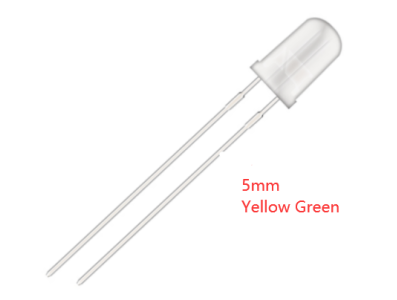LED 5 mm com perna 18 mm, lente water clear, cores amarelo e verde - Imagem 1