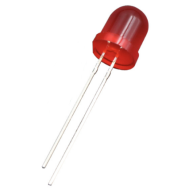 LED 8 mm difuso vermelho com pernas de 28 mm