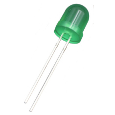 LED verde difuso 8 mm com pinos de 28 mm