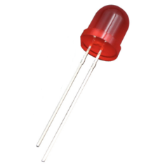LED convencional difuso vermelho 8 mm com pernas de 18 mm