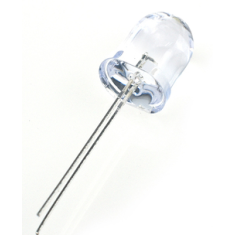 LED 10 mm amarelo, lente water clear, perna 28 mm