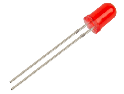 LED convencional vermelho difuso 5 mm, pisca &uacute;nico, pernas de 28 mm - Imagem 1