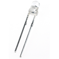LED RGB 5 mm, pisca r&aacute;pido, corpo transparente, pernas de 28 mm