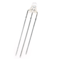 LED 3 mm Water Clear vermelho e amarelo, pernas 28 mm, CA