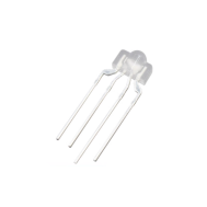 LED RGB difuso 3 mm, 4 pinos, perna 18 mm, CC
