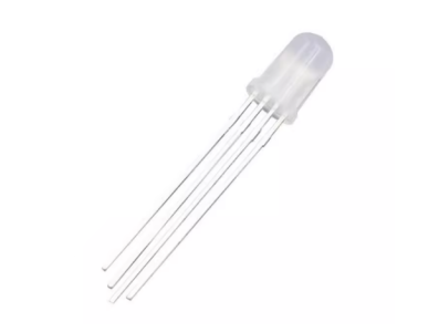 LED RGB 5 mm difuso 4 pinos c&aacute;todo comum com perna de 28 mm - Imagem 1