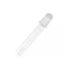 LED RGB difuso 5 mm 4 pinos CA com pernas de 28 mm
