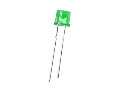 LED difuso 3 mm plano com perna 28 mm, verde puro - Imagem 1