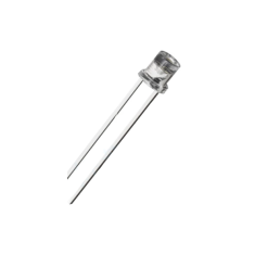 LED branco 3 mm com lente plana e perna de 28 mm