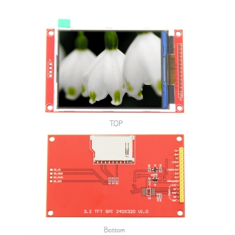 M&oacute;dulo de tela touch TFT 3,2 polegadas, interface SPI, resolu&ccedil;&atilde;o 240 x 320