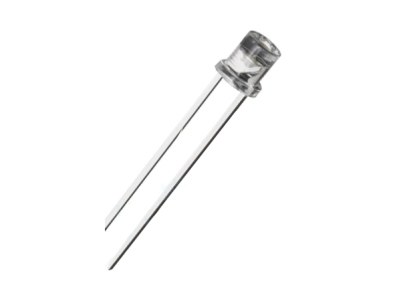 LED plano 3 mm, perna 18 mm, encapsulamento water clear (transparente), cor verde puro, LEDs convencionais e de pot&ecirc;ncia - Imagem 1