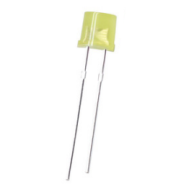 LED 5 mm plano amarelo difuso com pernas de 28 mm