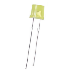 LED convencional amarelo difuso 5 mm topo plano com pernas de 18 mm