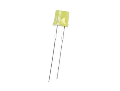 LED convencional amarelo difuso 5 mm topo plano com pernas de 18 mm - Imagem 1