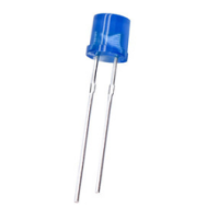 LED azul difuso 5 mm plano com perna de 18 mm