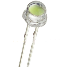 LED branco 5 mm c&uacute;pula grande tipo chap&eacute;u de palha com perna 18 mm