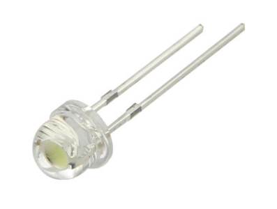 LED convencional 5 mm Straw Hat amarelo transparente, perna 18 mm - Imagem 1