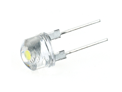 LED azul 0,5 W 8 mm tipo Straw Hat, lente cristal, perna 18 mm - Imagem 1