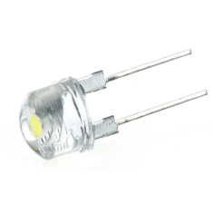 LED Straw Hat branco 8 mm, 0,5 W, perna 18 mm