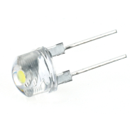 LED Straw Hat branco 8 mm, 0,5 W, perna 18 mm