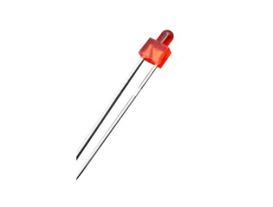 LED tipo chupeta difuso vermelho 28 mm com terminais de 2 mm - Imagem 1
