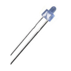 LED difuso azul 2 mm com terminais de 28 mm (pacifier)