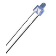LED difuso azul 2 mm com terminais de 28 mm (pacifier)