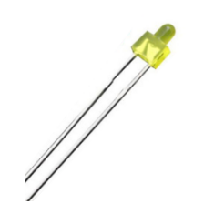 LED convencional difuso amarelo 18 mm formato chupeta pino 2 mm