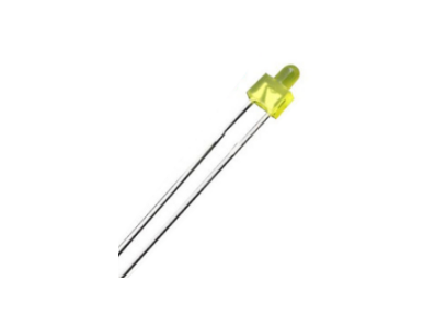 LED convencional difuso amarelo 18 mm formato chupeta pino 2 mm - Imagem 1