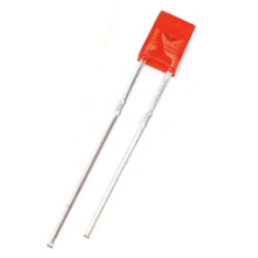 LED convencional retangular difuso 18 mm vermelho, perna 234