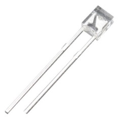LED retangular 18 mm azul transparente pino 234