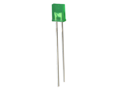 LED verde retangular difuso 28 mm perna 257 - Imagem 1