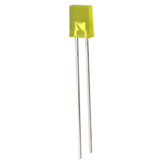 LED retangular amarelo difuso 28 mm Leg 257, LEDs convencionais e de pot&ecirc;ncia