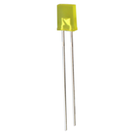 LED retangular amarelo difuso 28 mm Leg 257, LEDs convencionais e de pot&ecirc;ncia