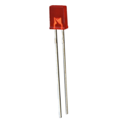 LED retangular difuso vermelho 18 mm pino 257