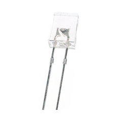 LED convencional retangular 257 com perna de 18 mm e lente azul transparente