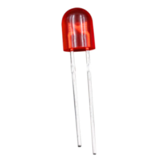 LED oval vermelho difuso 28 mm com perna 546