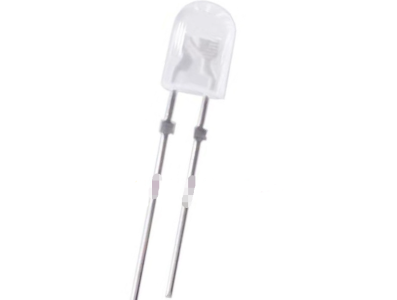 LED oval branco 18 mm modelo 546 com terminais - Imagem 1