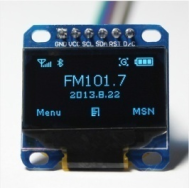 M&oacute;dulo OLED LCD SPI 0,96'' azul 6 pinos com GND e VCC