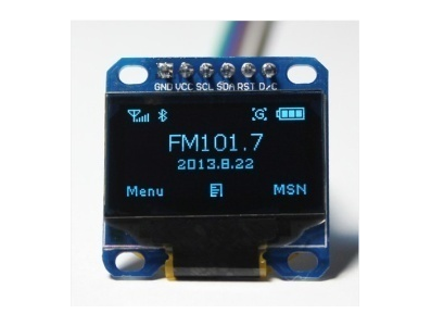 M&oacute;dulo OLED SPI 0,96 polegadas branco 6 pinos (VCC GND) para Arduino - Imagem 1